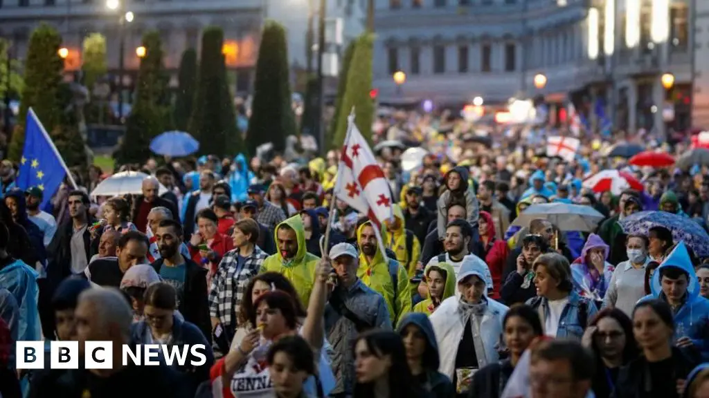 Thousands march in Georgia over foreign influence bill