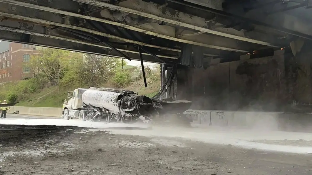 Fiery gasoline tanker crash snarls traffic, closes I-95 in Connecticut