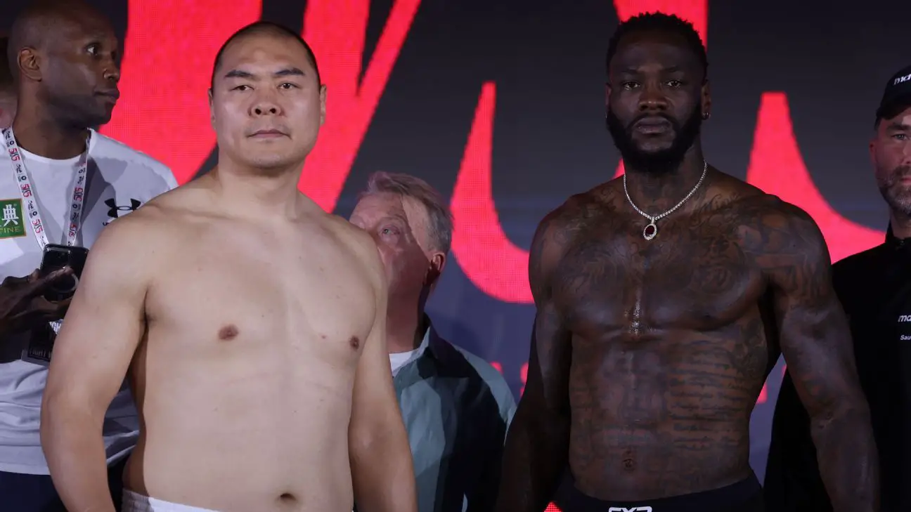 Zhilei Zhang 68.2 pounds heavier than Deontay Wilder at weigh-in