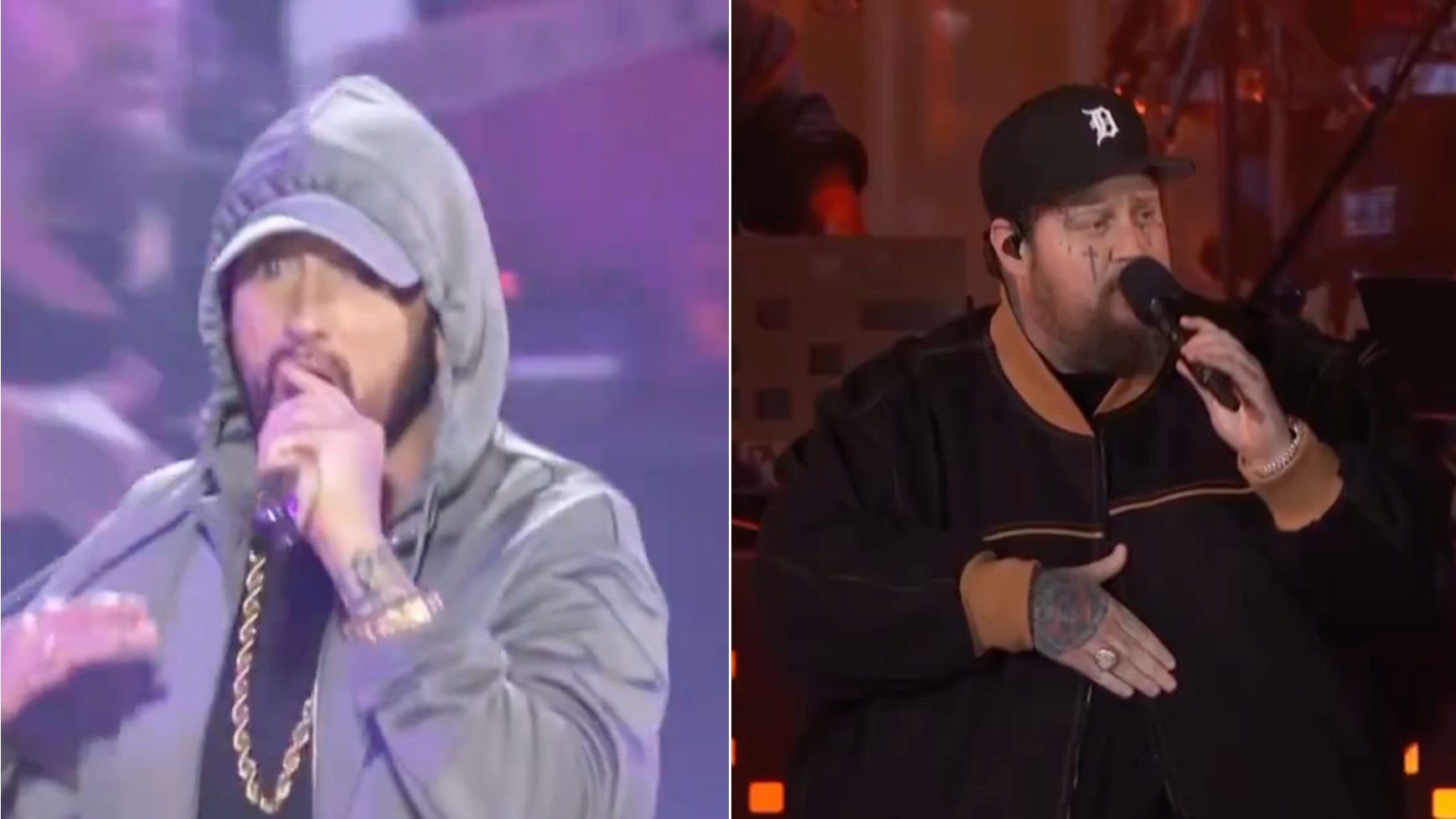 Eminem Debuts “Houdini,” Performs “Sing for the Moment” with Jelly Roll