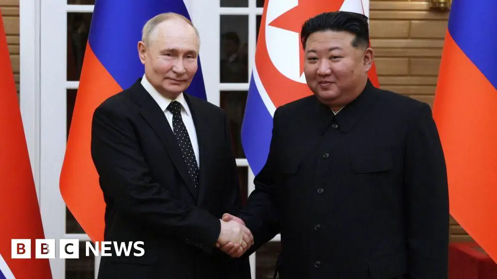 Putin and Kim pledge mutual help against ‘aggression’