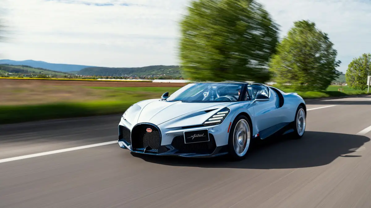 The Bugatti Mistral’s road-testing phase includes a top-speed run