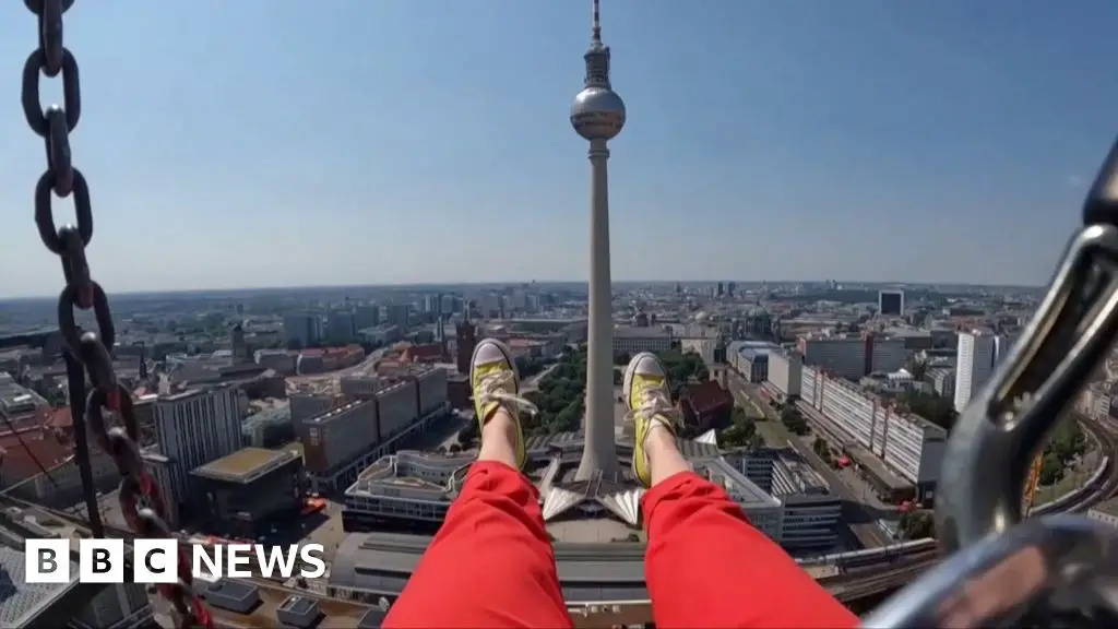 Berliners soar over the city on Europe’s highest swing