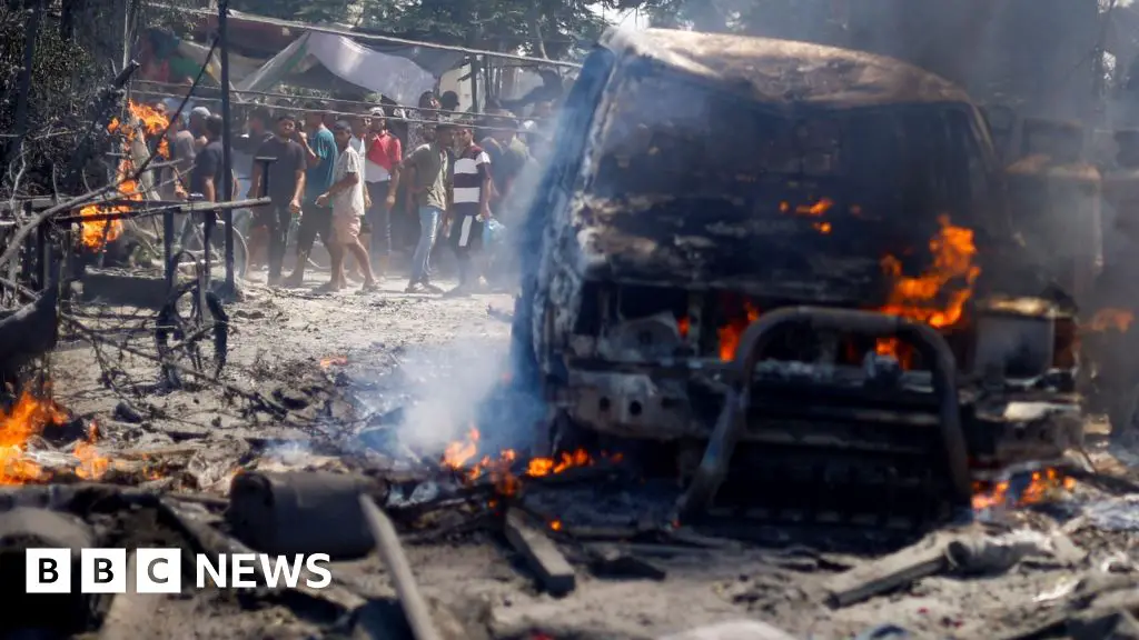 At least 71 killed in strike on humanitarian zone, Hamas says