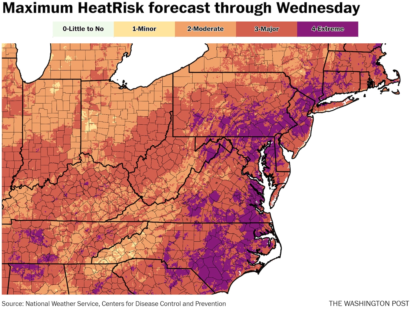 Heat wave forecast for 10 cities as dangerously hot weather bakes East Coast