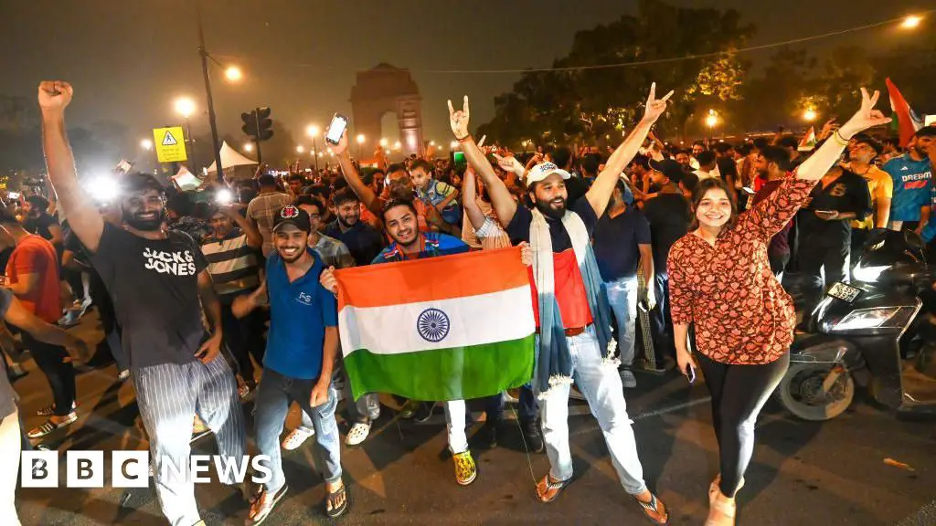 Fans celebrate India’s thumping win