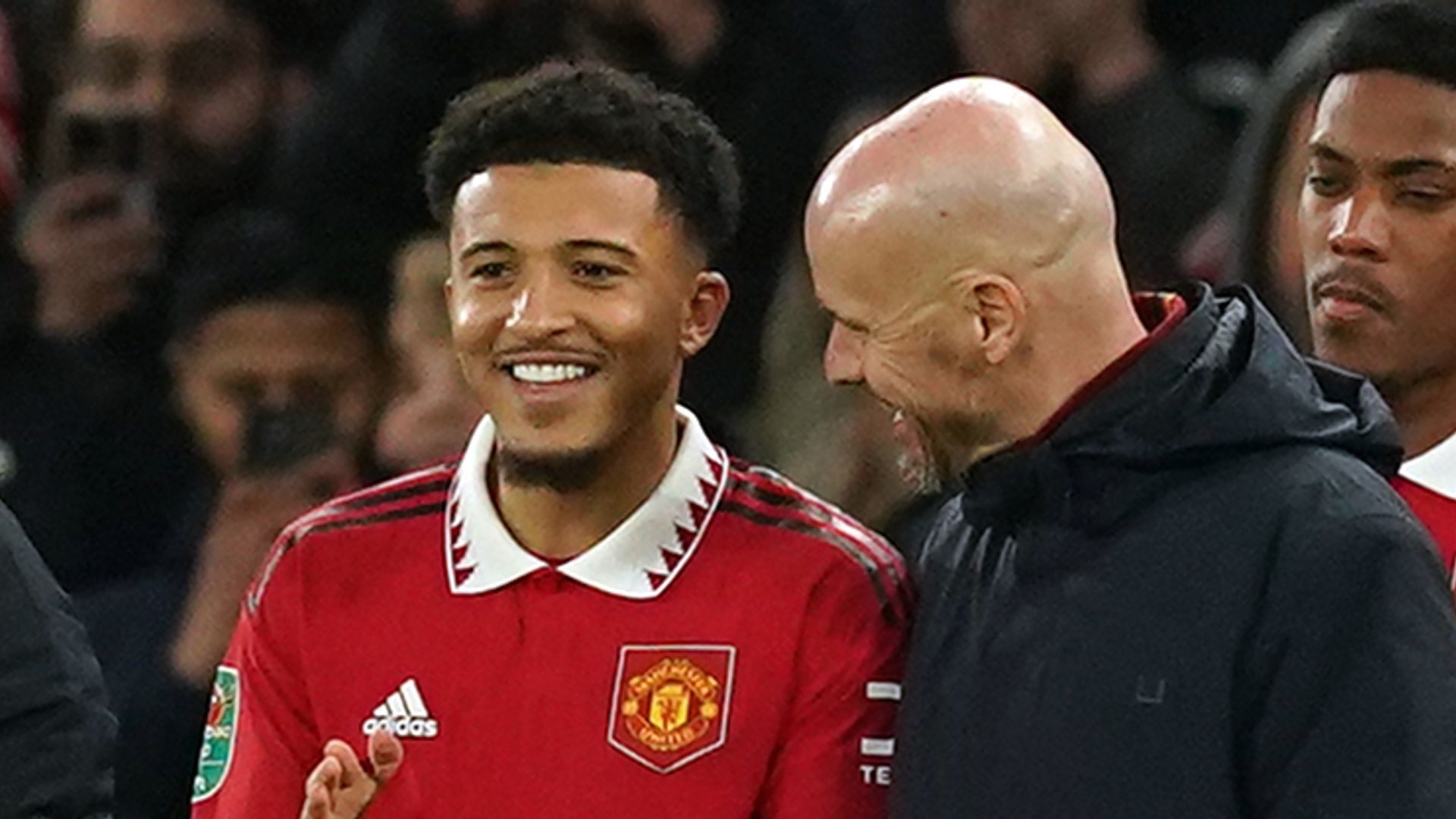 Sancho back at Man Utd training after positive Ten Hag talks